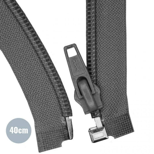 Fermeture éclair divisible gris foncé 40cm