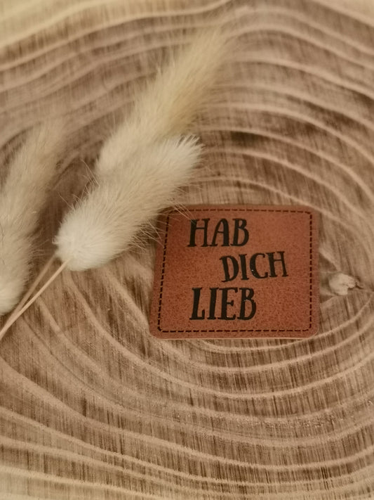 Kunstlederlabel Hab dich lieb