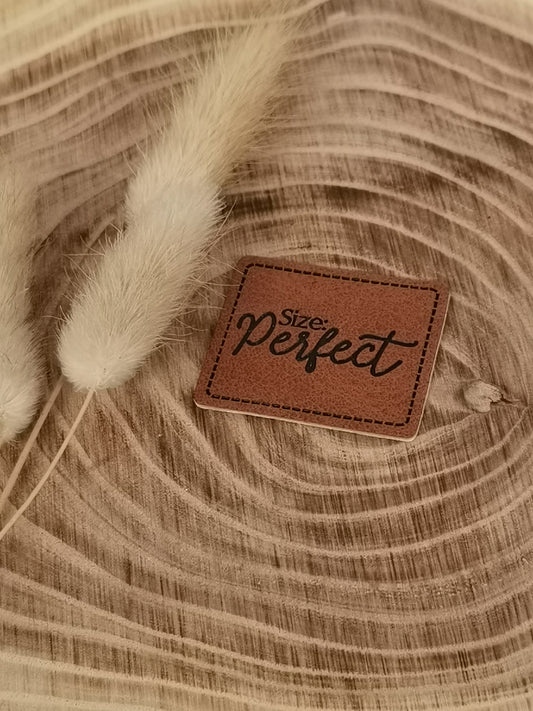 Kunstlederlabel Size: perfect