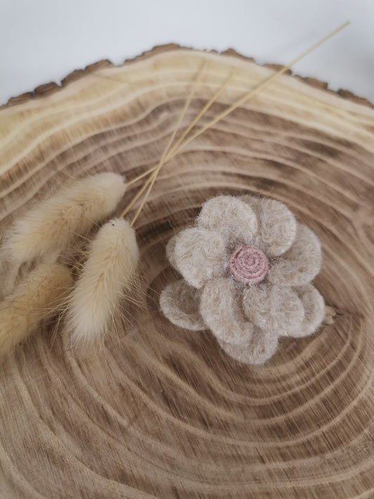 Fleur de laine beige/rose
