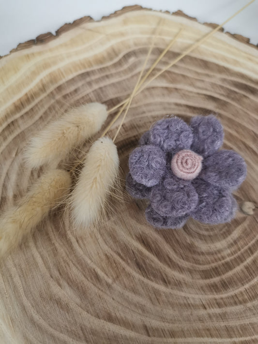 Fleur de laine violet/rose
