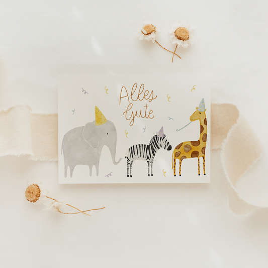Geburtstagskarte Safaritiere