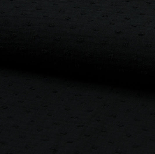 Mousseline Brodée Dobby Noir