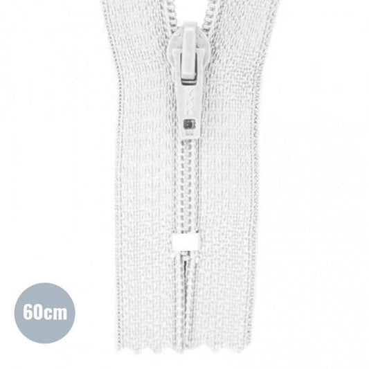 Reissverschluss nicht teilbar Weiss 60cm