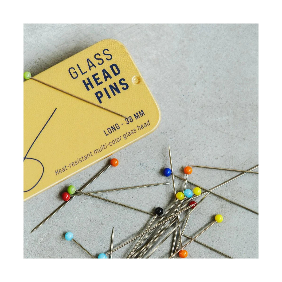 GLASS HEAD PINS 38 mm (100 pc)