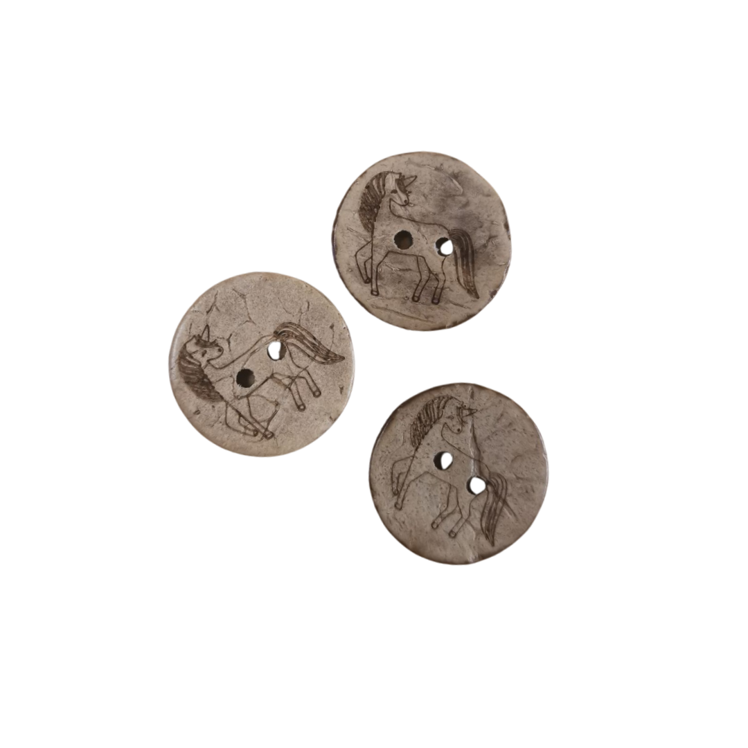 Licorne boutons noix de coco