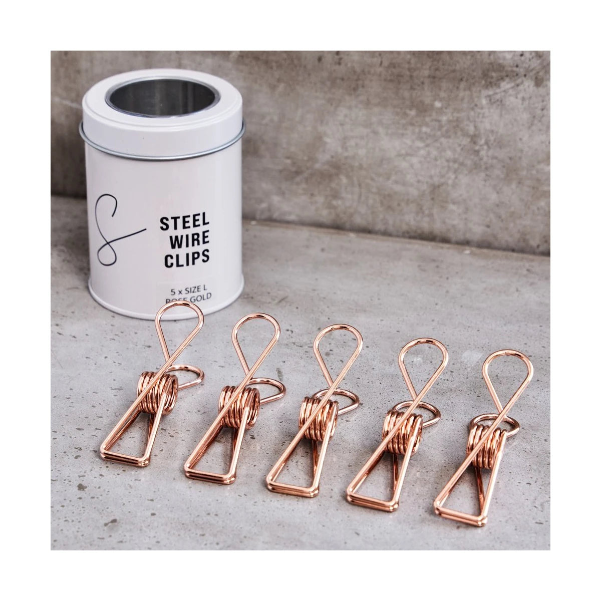 STEEL WIRE CLIPS BIG (5 pcs.) rose gold